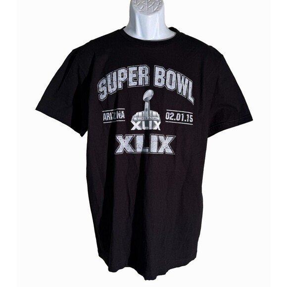 SUPER BOWL XLIX Arizona 02/01/15 Short Sleeve T-Shirt Black Large - Picture 1 of 5